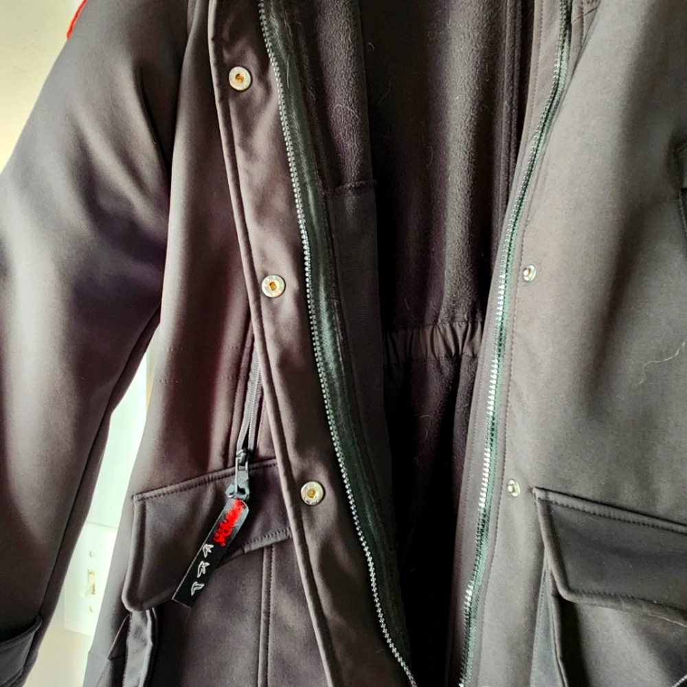 Canada Goose light weight jacket, removable hood, women's XL fitted.